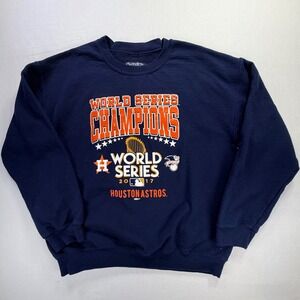 Houston Astros 2017 World Series Champions Navy Blue Crewneck Sweatshirt Mens  L